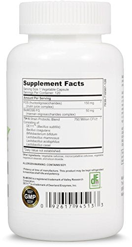 The Inner Health Mild Prebiotics and Probiotics for Women & Men-120 Probiotic Capsules - Bacillus subtilis Lactobacillus rhamnosus Bifidobacterium bifidum & More