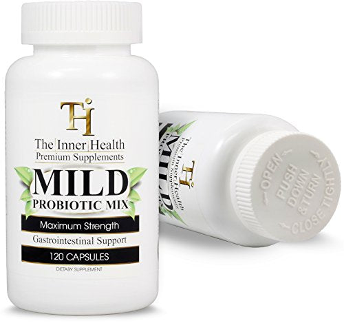 The Inner Health Mild Prebiotics and Probiotics for Women & Men-120 Probiotic Capsules - Bacillus subtilis Lactobacillus rhamnosus Bifidobacterium bifidum & More
