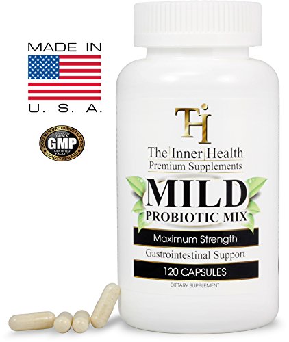 The Inner Health Mild Prebiotics and Probiotics for Women & Men-120 Probiotic Capsules - Bacillus subtilis Lactobacillus rhamnosus Bifidobacterium bifidum & More