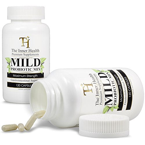 The Inner Health Mild Prebiotics and Probiotics for Women & Men-120 Probiotic Capsules - Bacillus subtilis Lactobacillus rhamnosus Bifidobacterium bifidum & More
