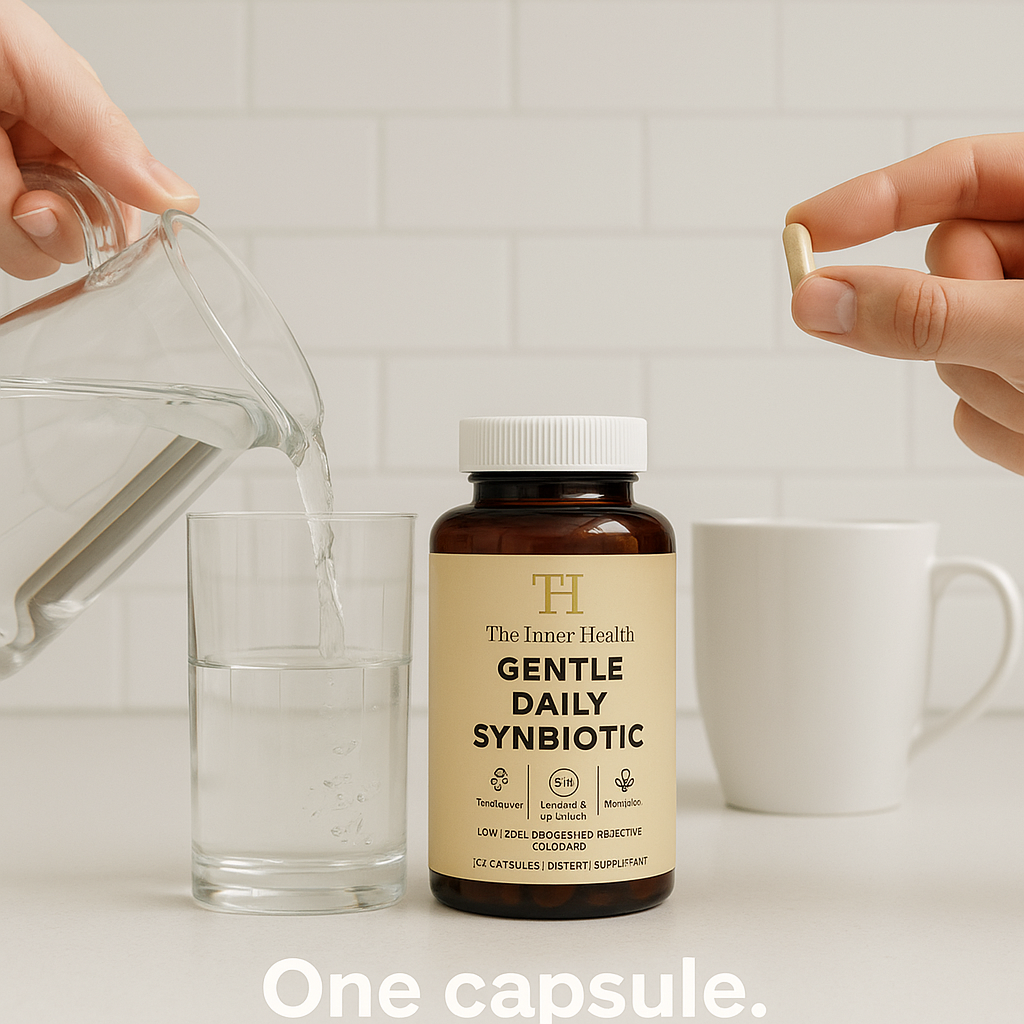 Gentle Synbiotic - Low CFU Probiotic and Prebiotic Formula - Sensitive Gut - FOS + XOS - DE111 B. subtilis, B. coagulans & L. rhamnosus - Gut Support for Women & Men - 120 Capsules